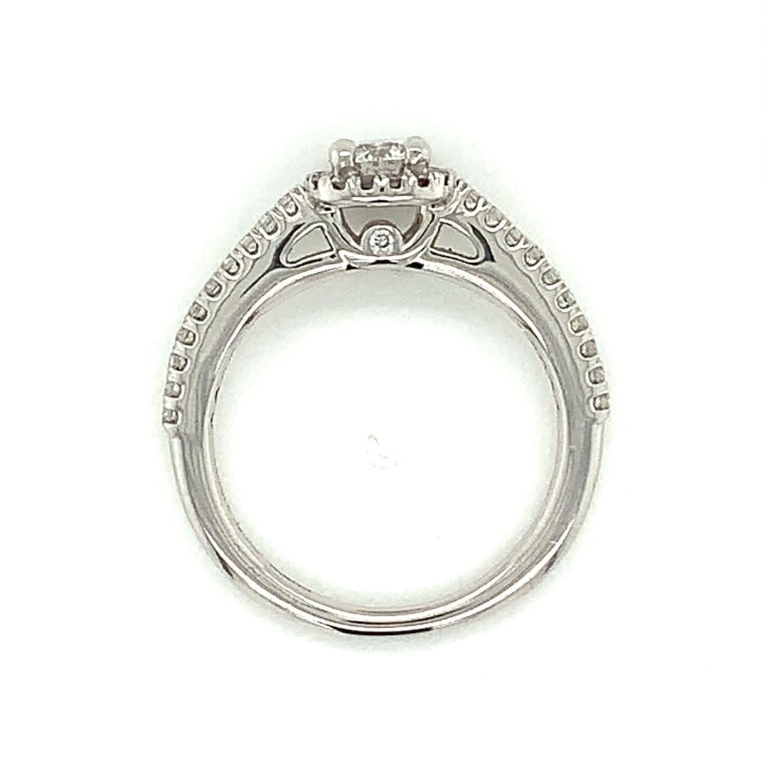 White Gold 0.50ct Diamond Halo Ring