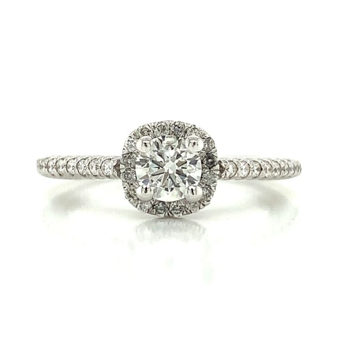 White Gold 0.50ct Diamond Halo Ring