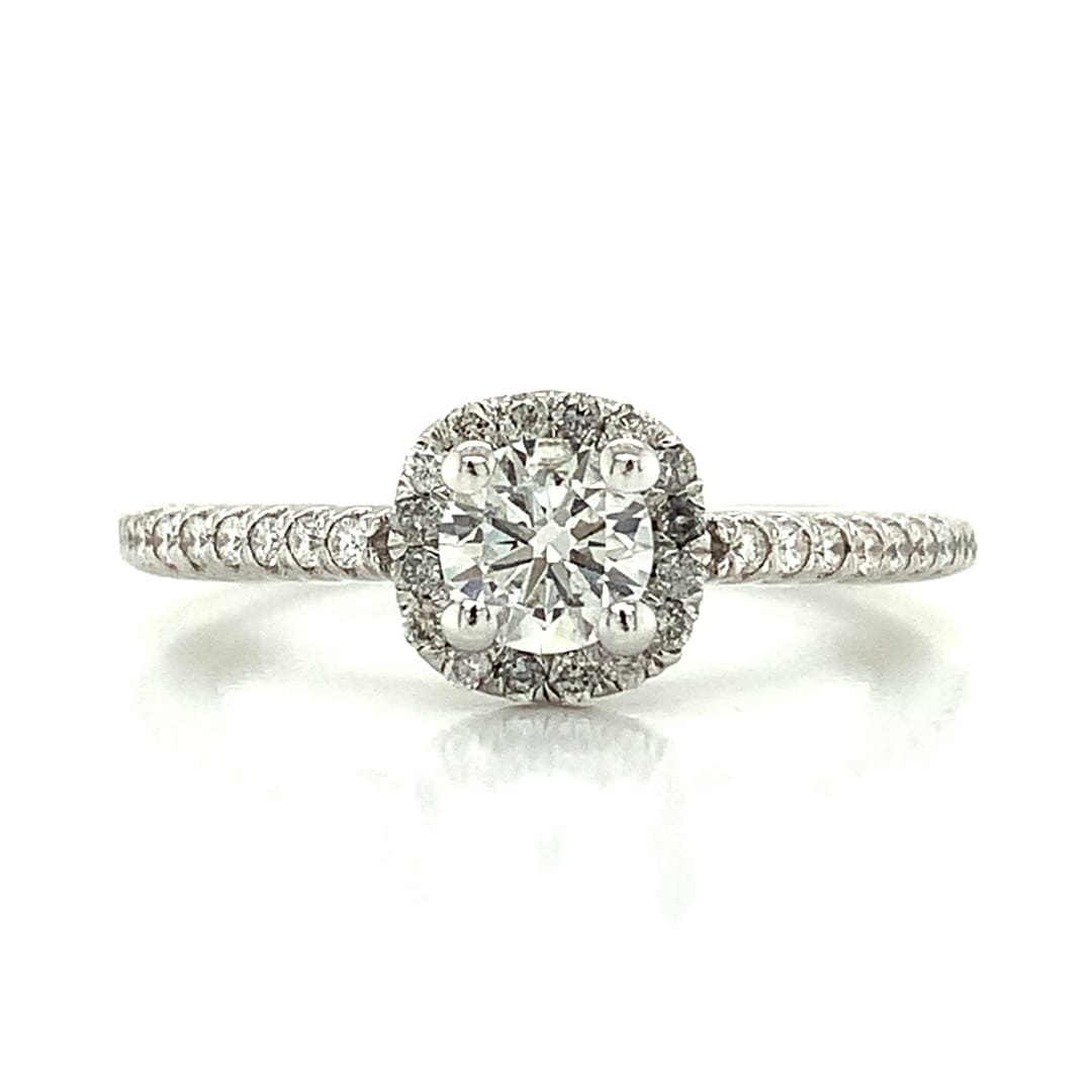White Gold 0.50ct Diamond Halo Ring