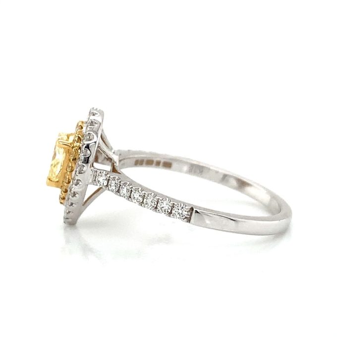 Yellow Pear Cut Diamond Pave Dress Ring