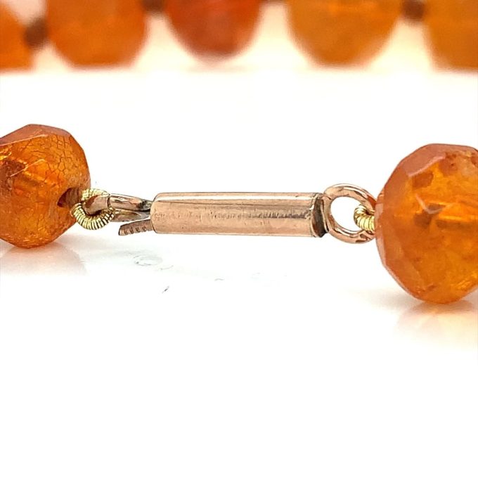 Edwardian Faceted Amber Bead Necklace
