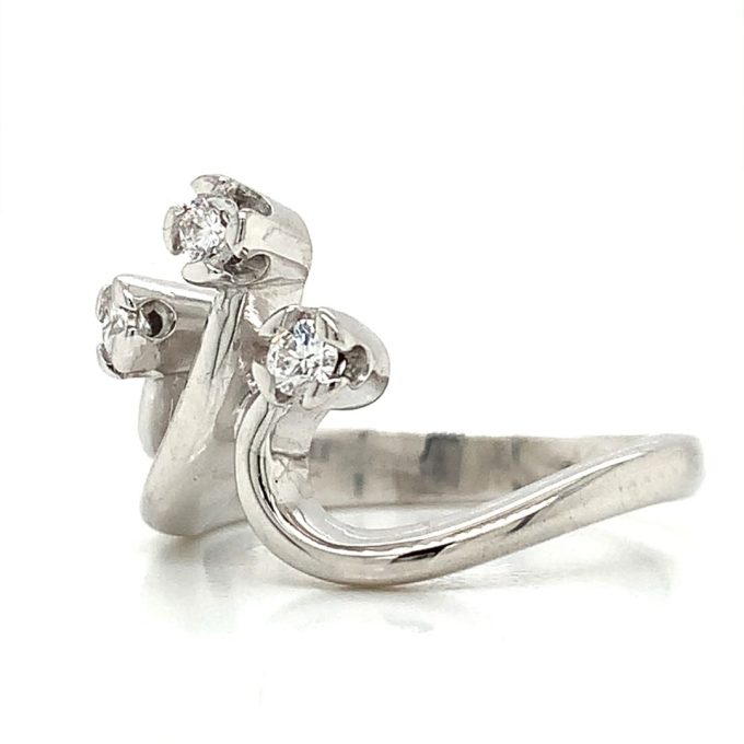 Diamond Set White Gold Dress Ring