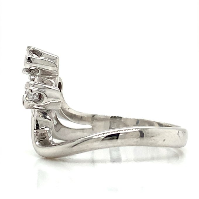 Diamond Set White Gold Dress Ring