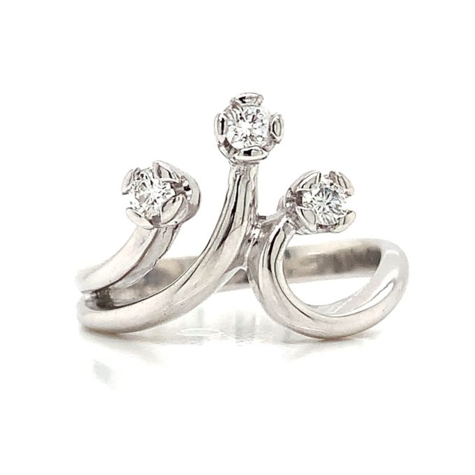 Diamond Set White Gold Dress Ring