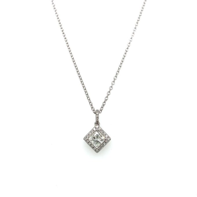 0.53ct Princess Diamond & Platinum Necklace