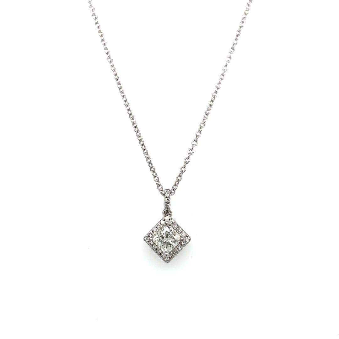 0.53ct Princess Diamond & Platinum Necklace