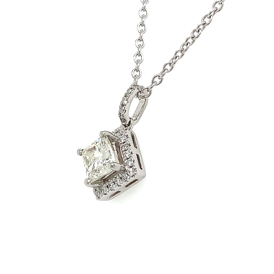 0.53ct Princess Diamond & Platinum Necklace