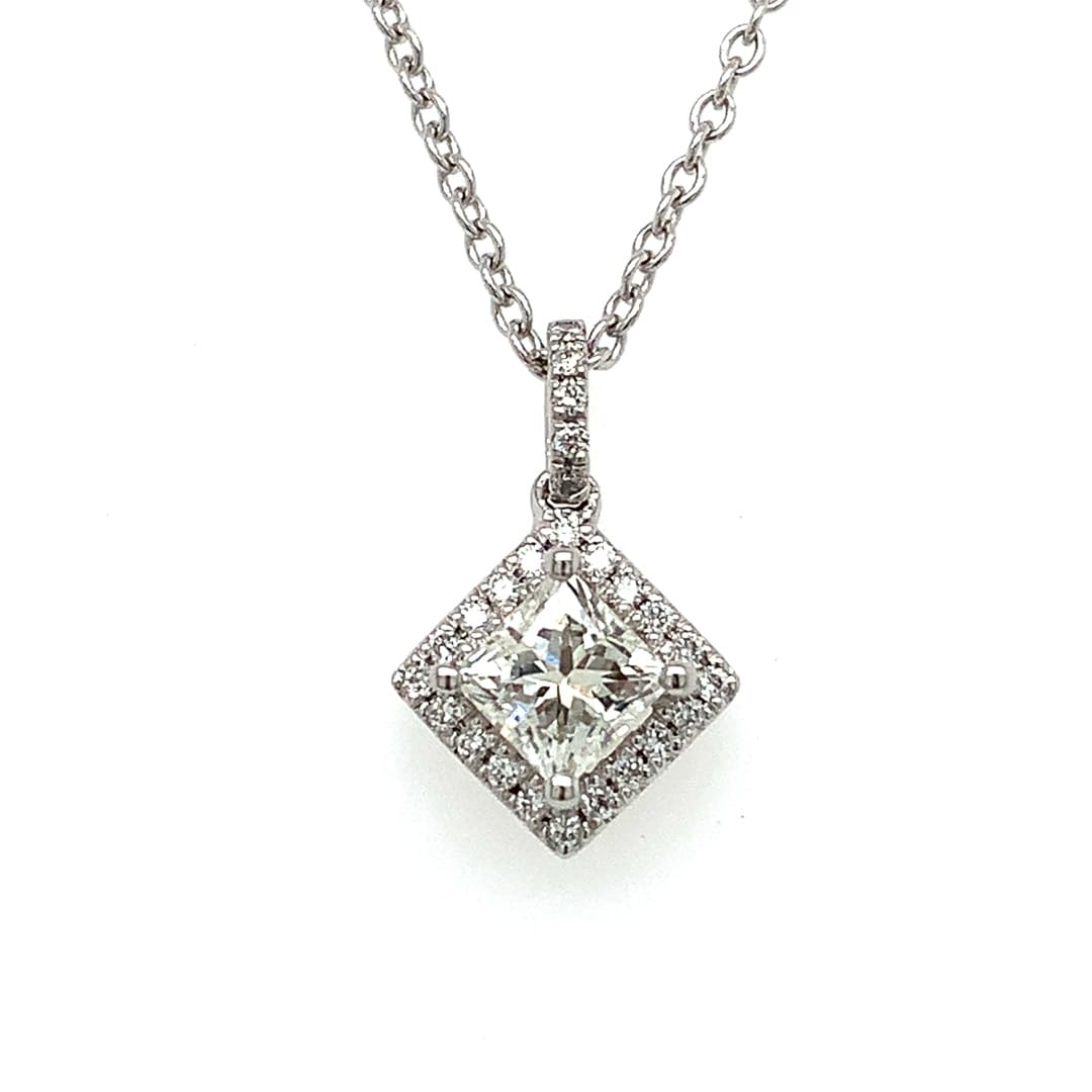 0.53ct Princess Diamond & Platinum Necklace