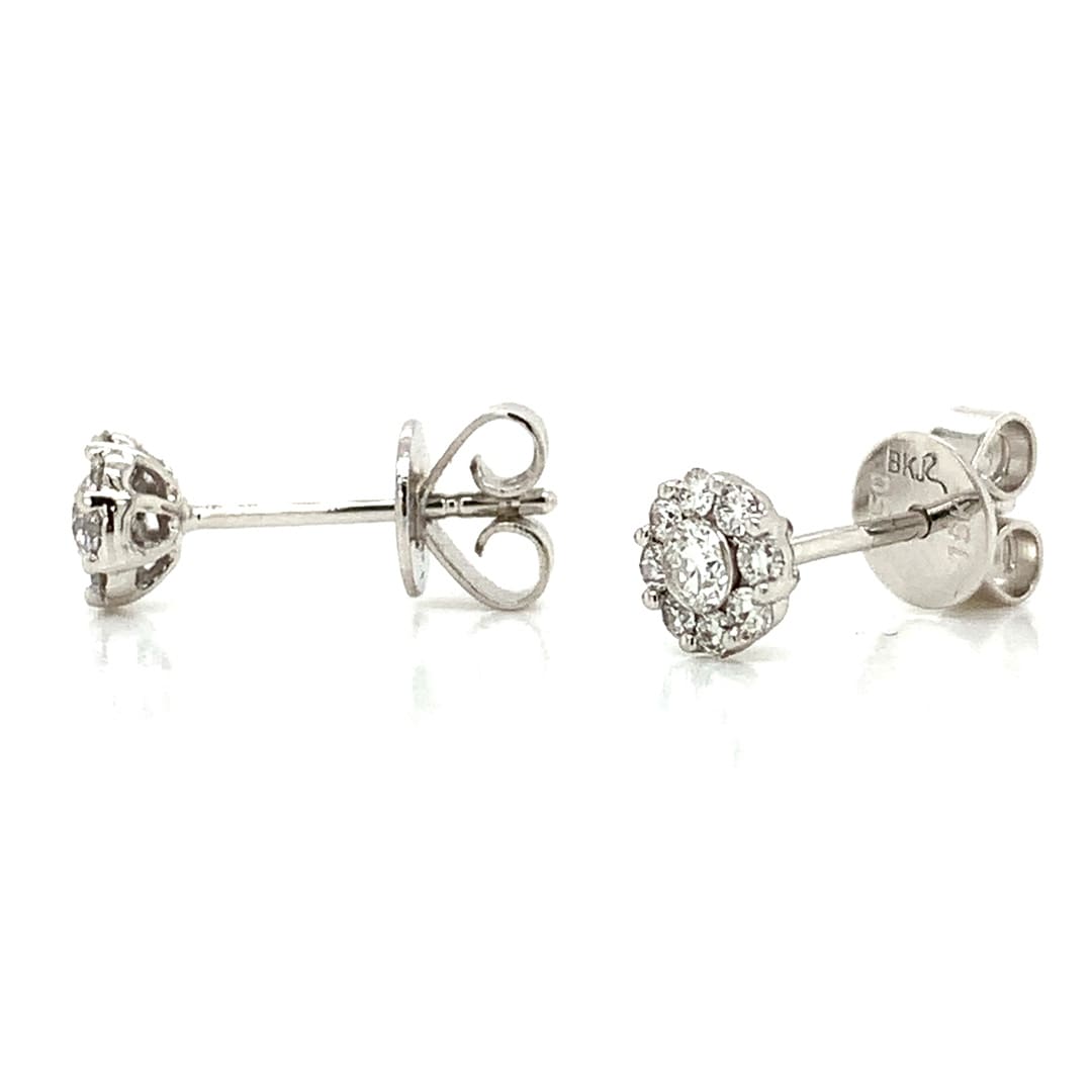 Diamond Daisy Cluster Stud Earrings