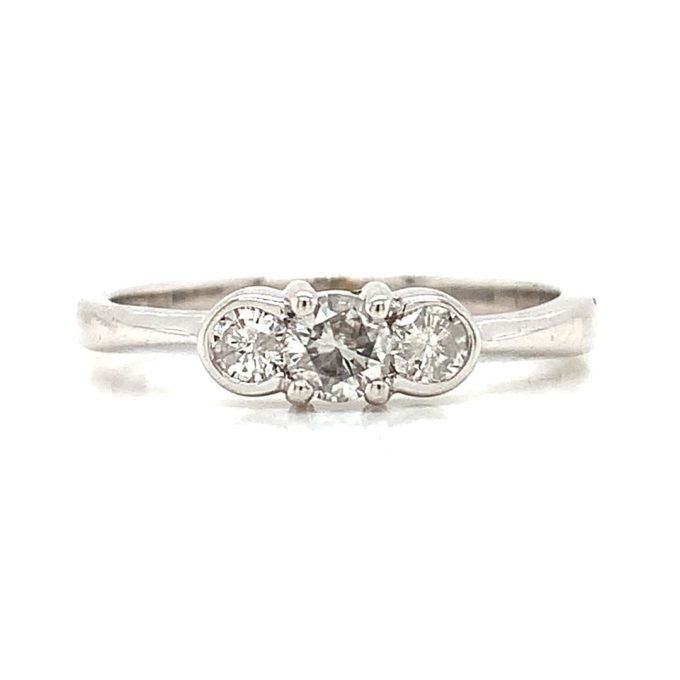 White Gold Diamond Trilogy Ring
