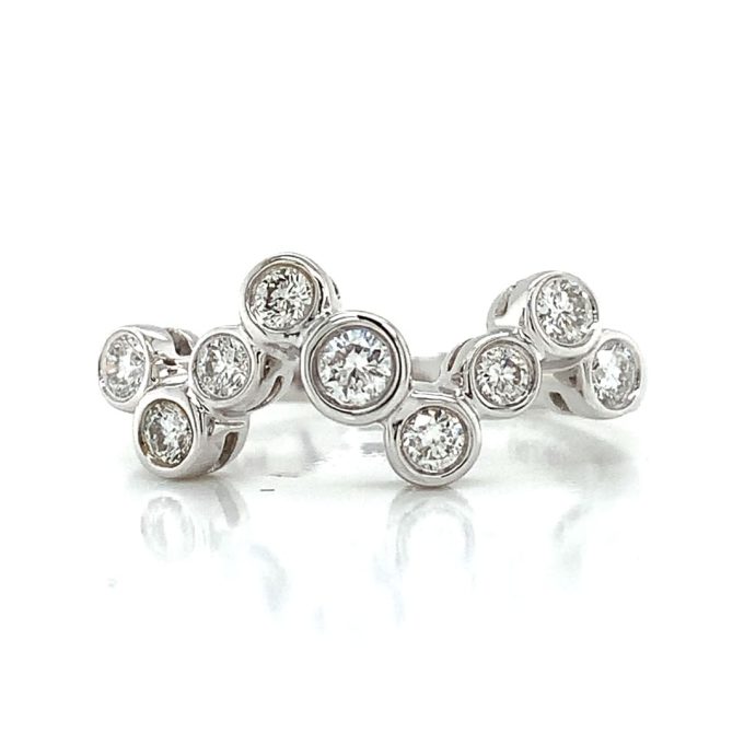 Zig-Zag Diamonds White Gold Ring