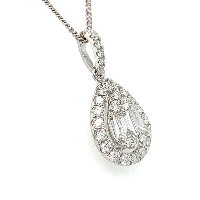 White Gold Pear Diamond Mirage Necklace