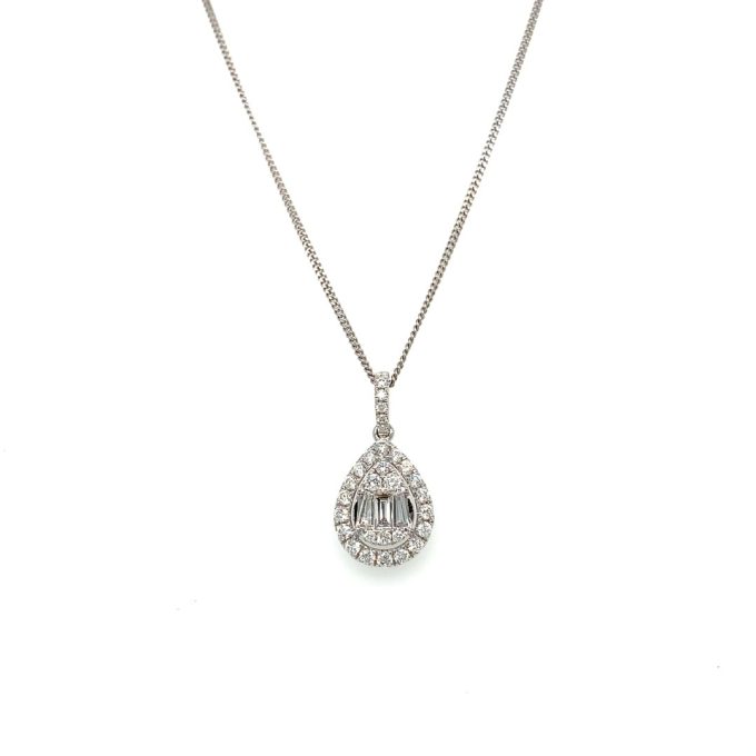White Gold Pear Diamond Mirage Necklace