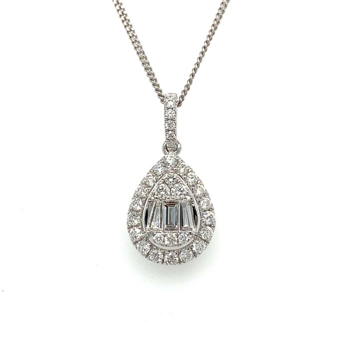 White Gold Pear Diamond Mirage Necklace