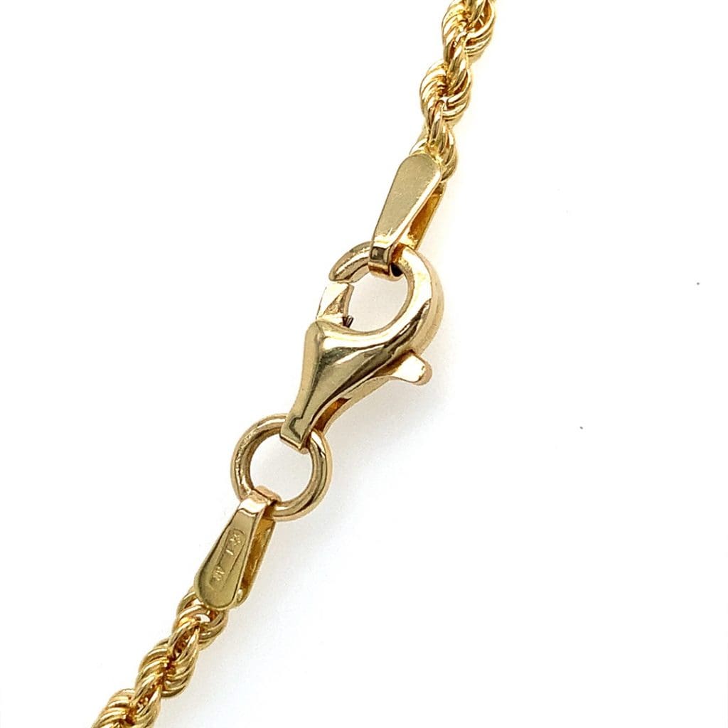 18ct Gold Solid Link Rope Chain 24 Inch Aspens Jewellers