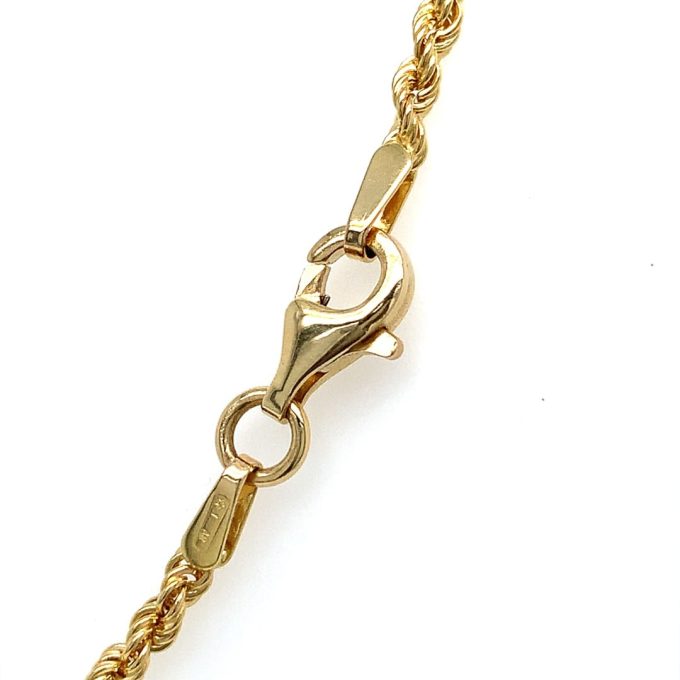 18ct Gold Solid Link Rope Chain - 24 Inch