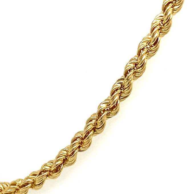 18ct Gold Solid Link Rope Chain - 24 Inch