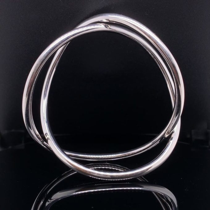 Solid Silver Infinity Bangle