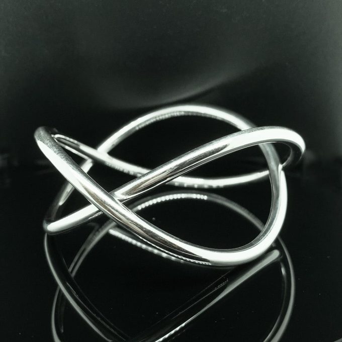 Solid Silver Infinity Bangle