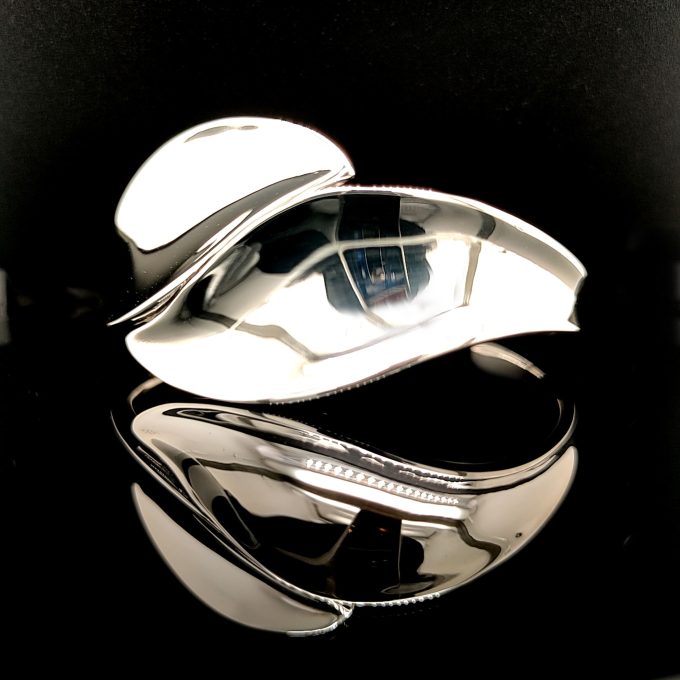 Silver Cross-over Effect Cuff