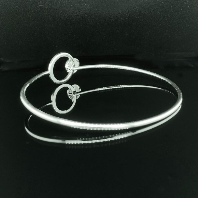 Silver Eclipse Wire Bangle