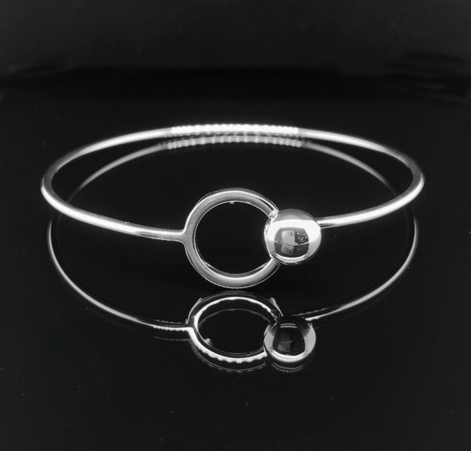 Silver Eclipse Wire Bangle