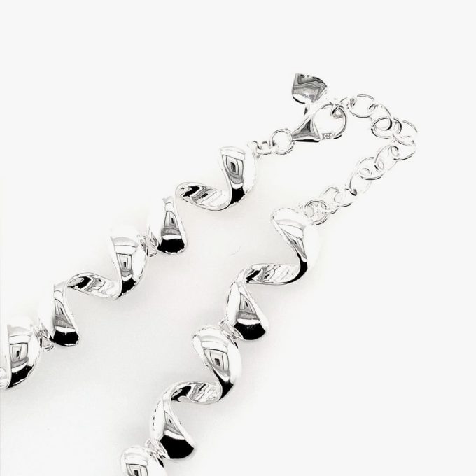Silver Curl Link Necklace