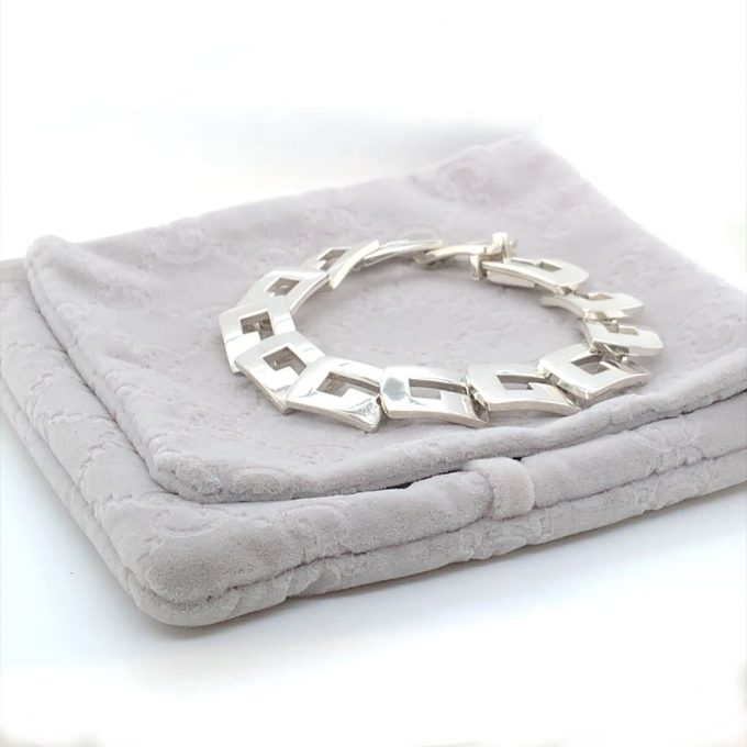 Ladies Gucci Silver Logo Bracelet