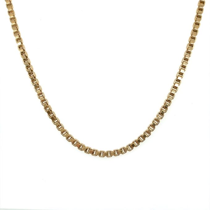 9ct Gold Box Link Chain - 24 Inch