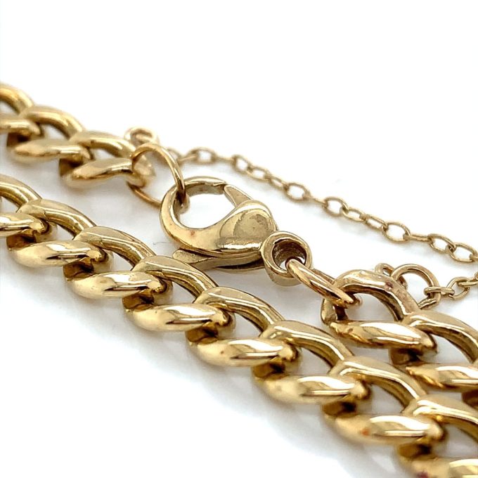 Ladies Yellow Gold Flat Curb Bracelet
