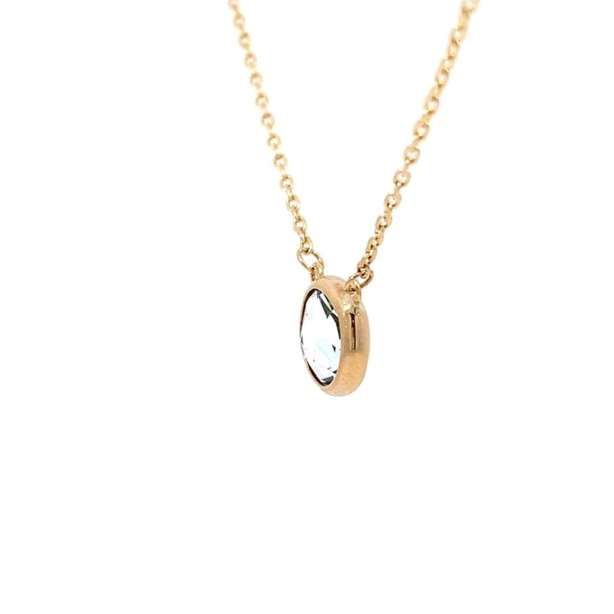 Spectacle Set Blue Topaz Gold Necklace