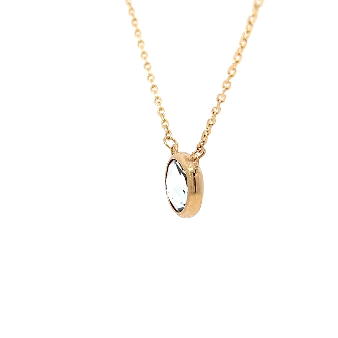 Spectacle Set Blue Topaz Gold Necklace