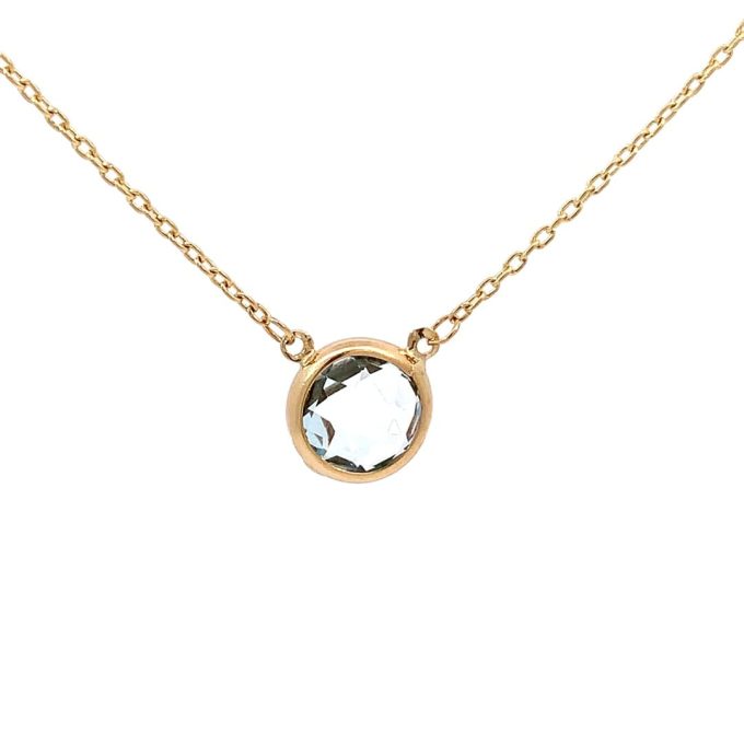 Spectacle Set Blue Topaz Gold Necklace