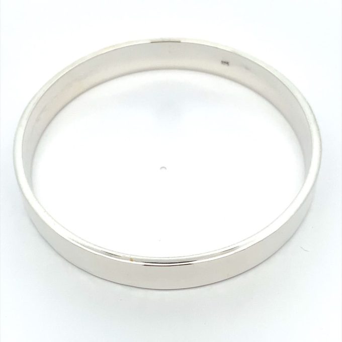 Chunky Silver Hammered Bangle