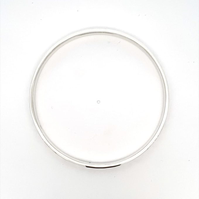 Chunky Silver Hammered Bangle - 6mm
