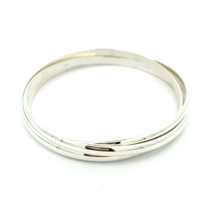 Russian Style Silver Bangle - 4mm