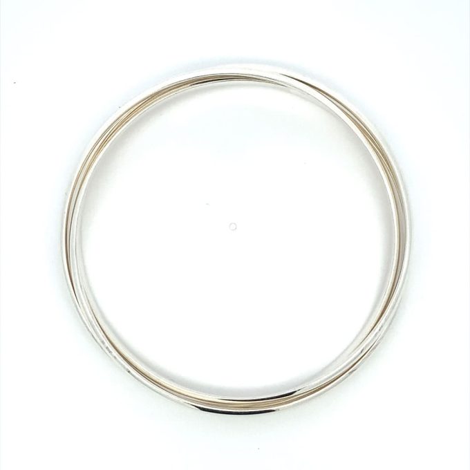 Russian Style Silver Bangle - 4mm