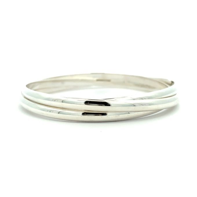 Russian Style Silver Bangle - 4mm