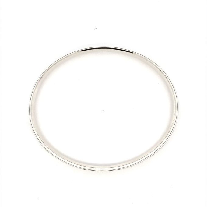 Silver Oval Court Bangle 7mm