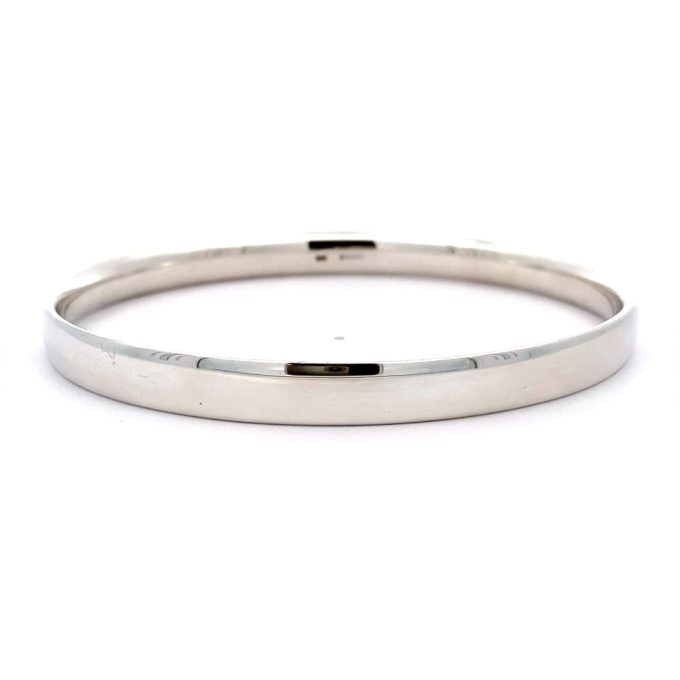 Silver Oval Court Bangle 7mm