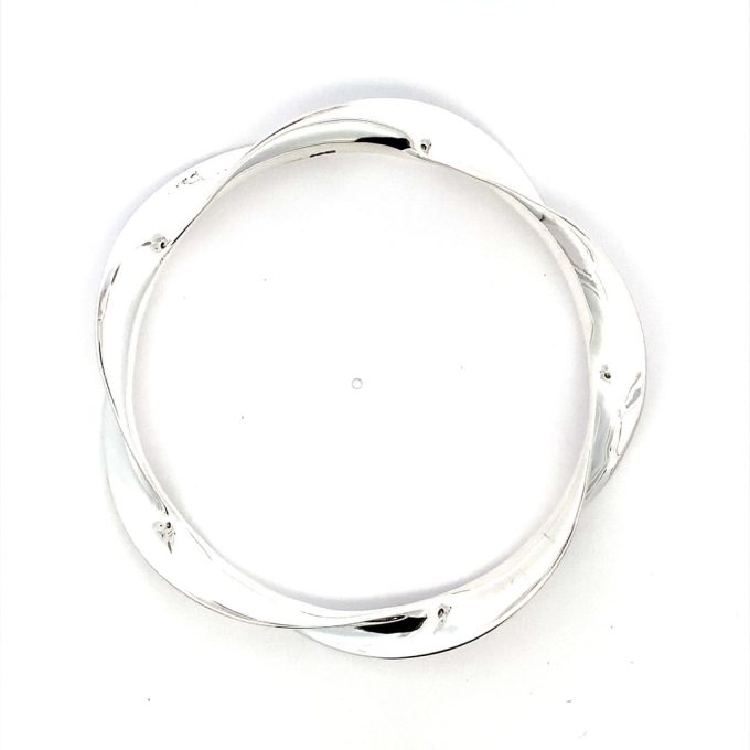 Silver Chunky Twist Bangle