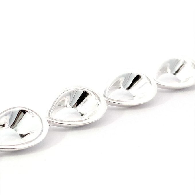 Silver Pear Link Bracelet