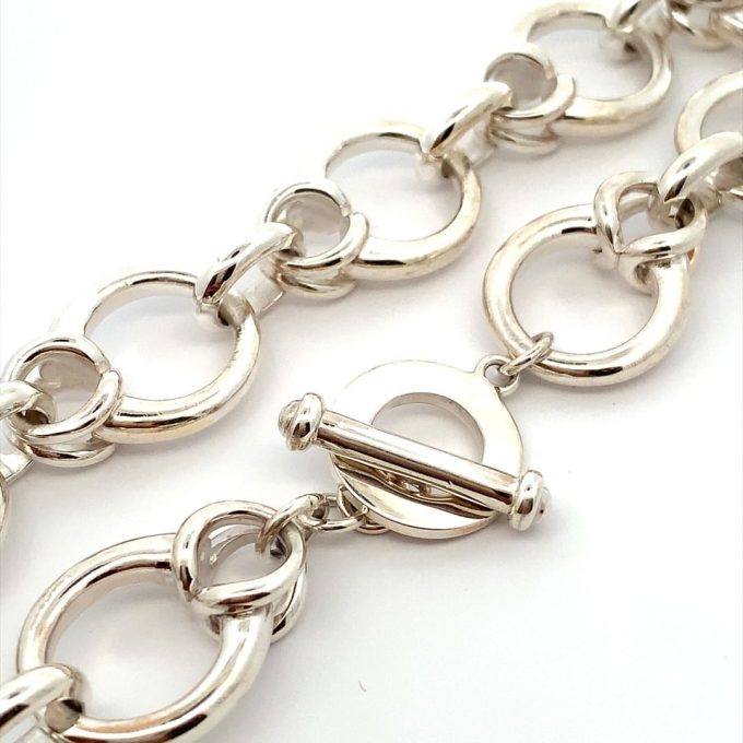 Silver Chunky Fancy Link Bracelet