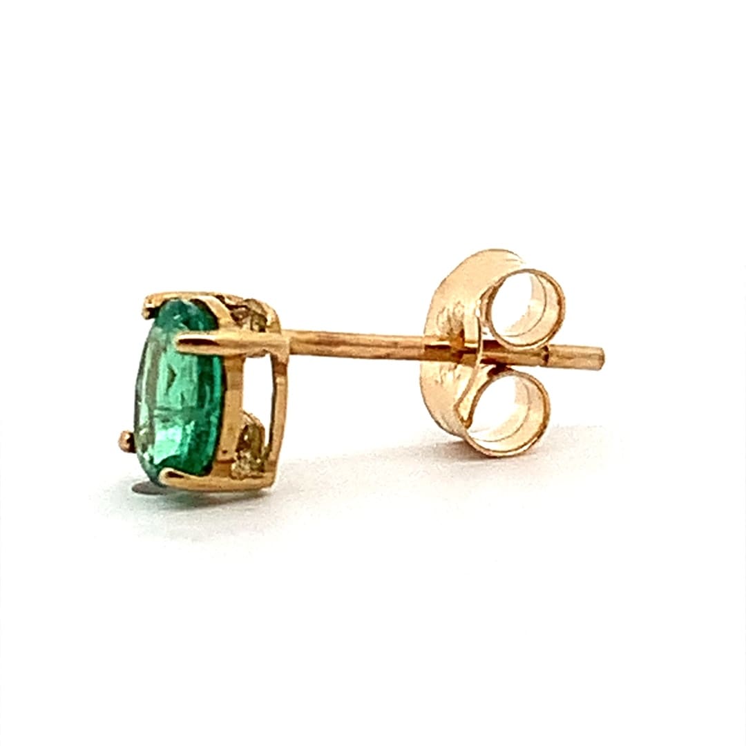Oval Emerald Stud Earrings
