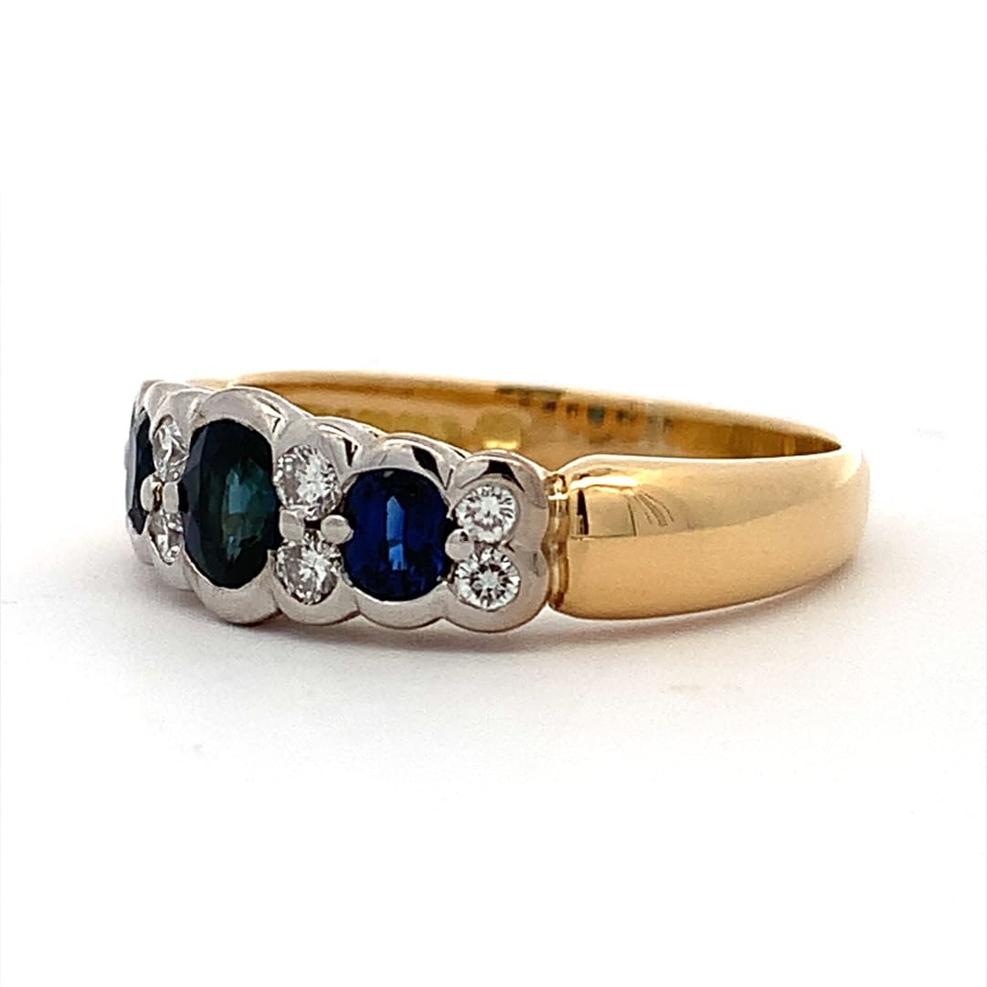 18ct Gold Sapphire and Diamond Dress Ring