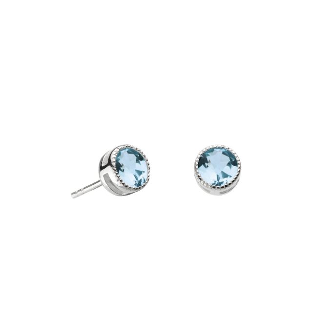 Blue Topaz Milgrain Stud Earrings