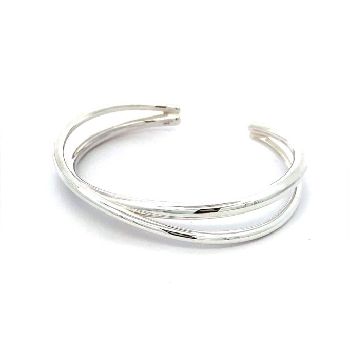 Silver Crossed Cuff