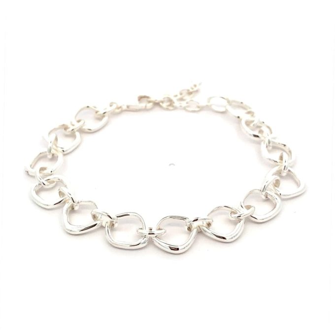 Silver Cobble Link Bracelet