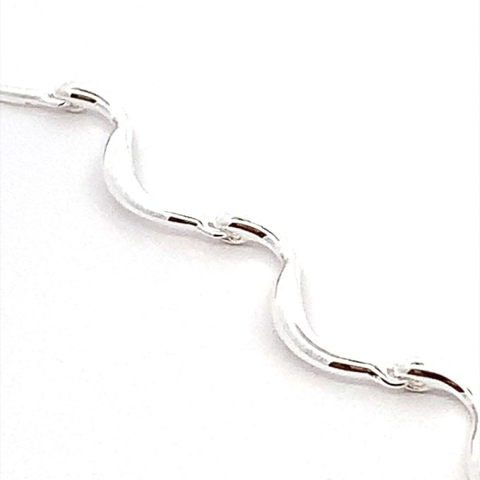 Silver Wave Link Bracelet