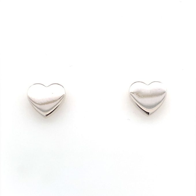 Silver Heart Stud Earrings